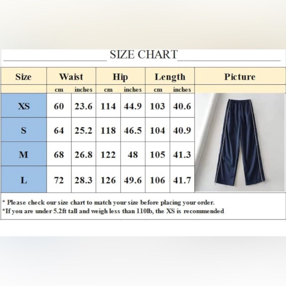 Black Women Y2K Baggy Track Pants Elastic Waist Wide Leg Parachute Pants - Picture 7 of 7